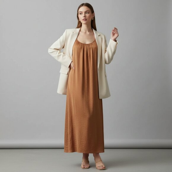 OAK + FORT Dresses & Skirts - Oak + Fort Womens Medium Orange Slip Dress